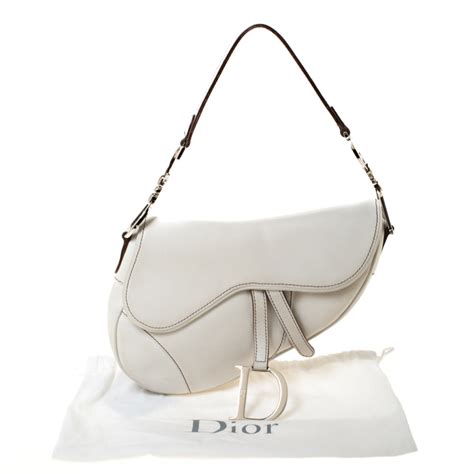 white dior saddle.bag|authentic Dior saddle bag.